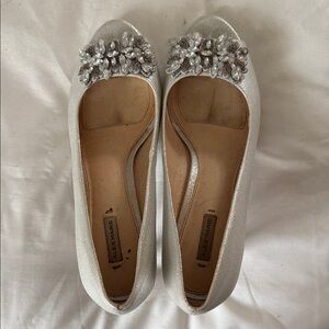 Alex Marie Glittering Silver Flats with Embellishments
